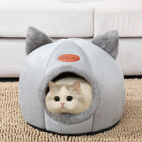 Łóżko dla zwierząt dom jaskiniowy na mata pod kuwetę dla kota produkty dla zwierząt akcesoria domowe panier pour chat koty przytulne łóżka do spania cama de gato 2